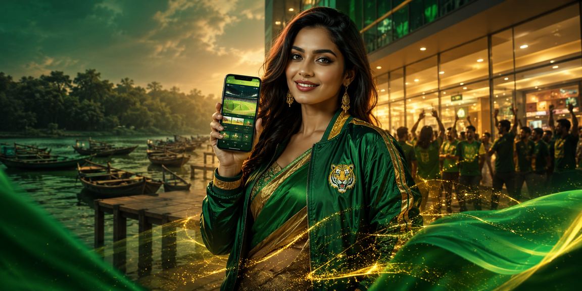 খুলনায় শাড়ি পরা নারী মোবাইলে ক্রিকেট বেটিং উপভোগ করছেন